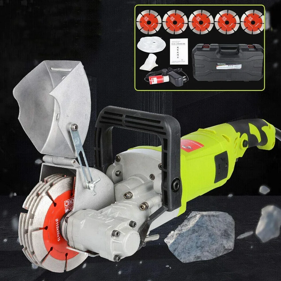 Schlitzfräse Mauernutfräse 4000W 7500r/min Mauerschlitzfräse Nutfräse Wandfräse Betonwand Schneiden Maschine mit Sägeblatt, Wasserpumpe, Elektrische Wand Chaser zum Schneiden von Marmor, Granit, Beton