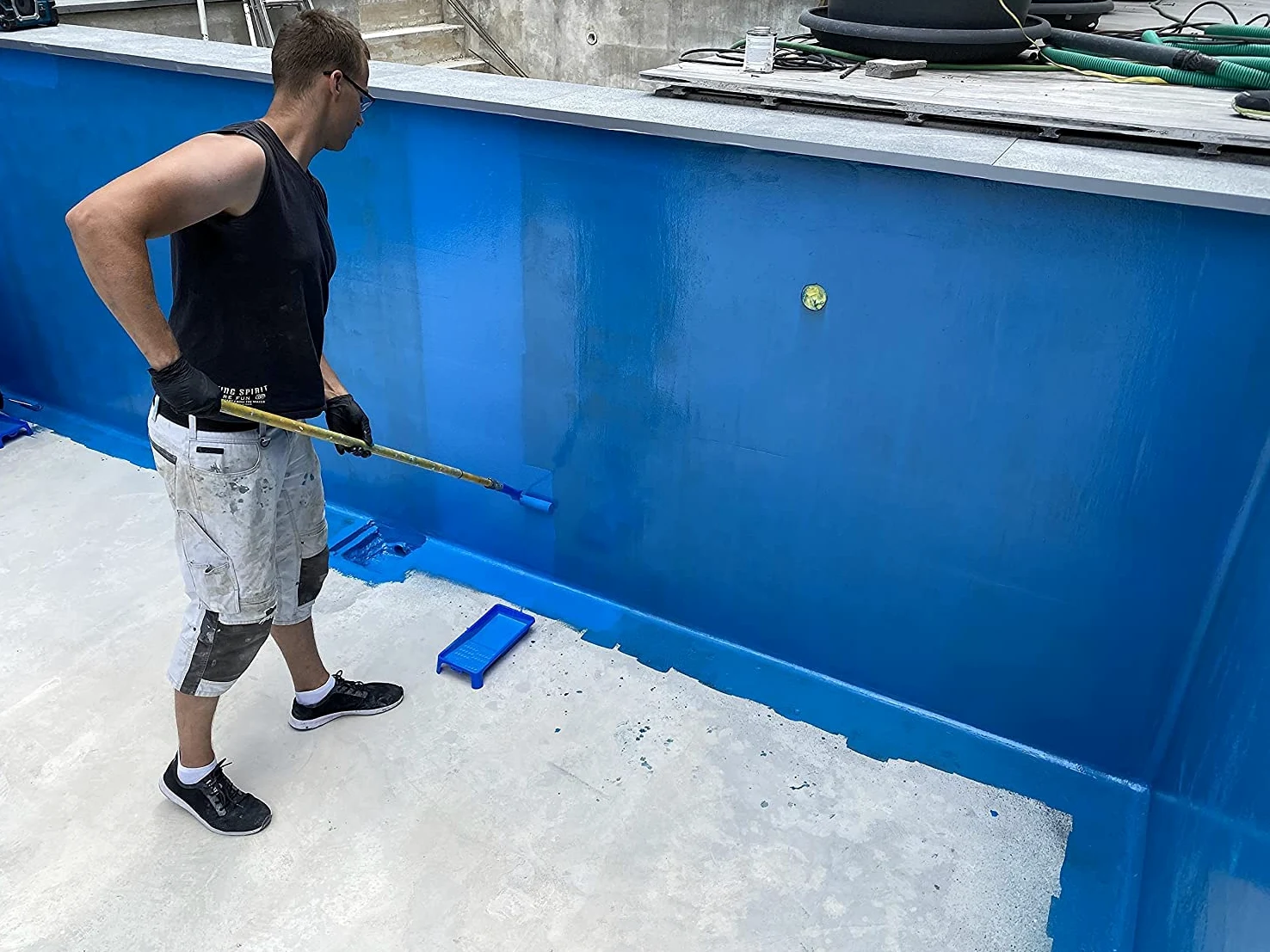 Dipoxy 2K-5000 Epoxidharz Pool Paint 20,0kg (A 12,5kg +B 7,5kg) +1,0kg Himmelblau 5015