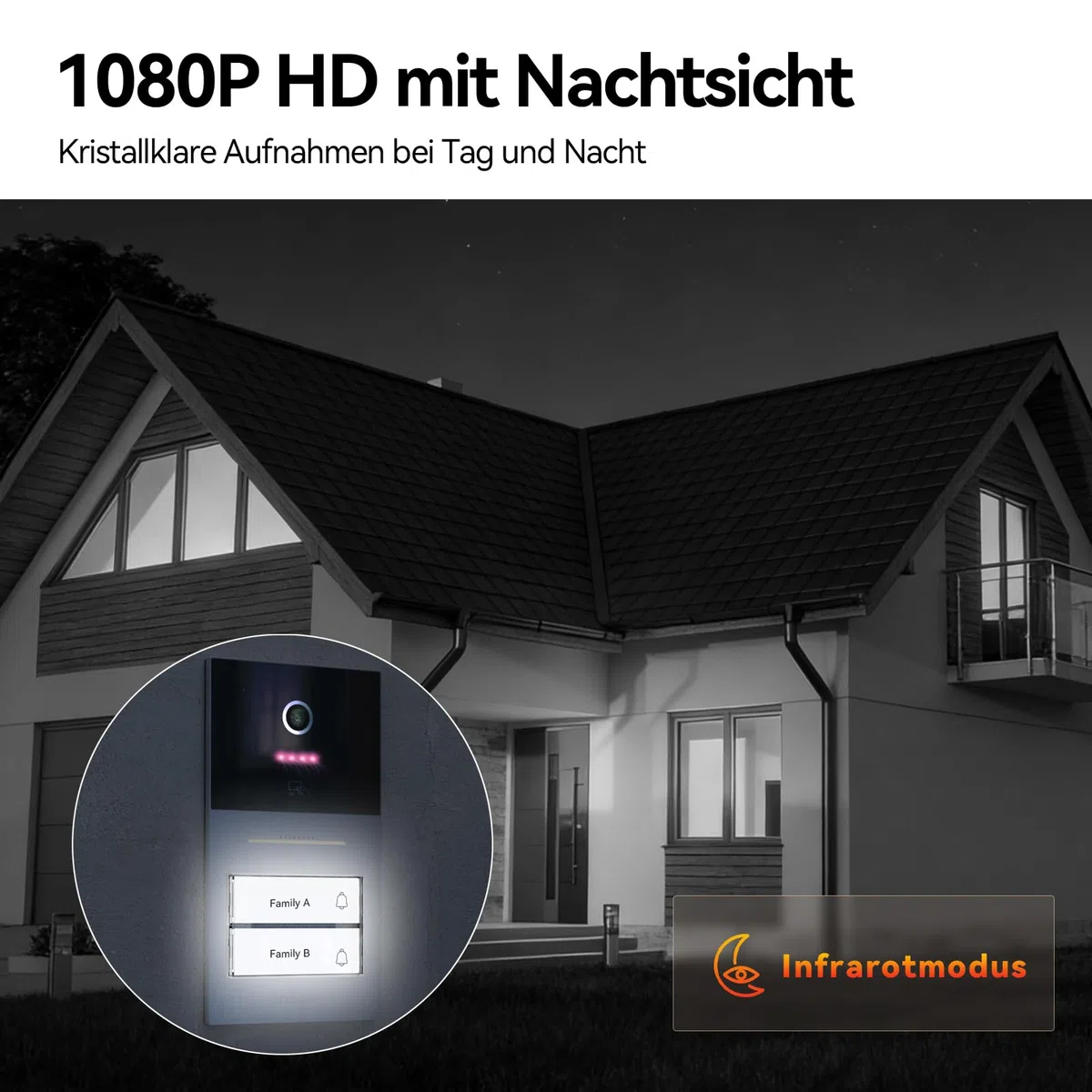 TMEZON WLAN Video Türsprechanlage 2-familienhaus, 7''IP Farb-Touchscreen mit 1080P Metalldoorbell, 2-Draht Installation,Zwei-Wege-Audio,Personenerkennung,3 Entsperrmethoden & App-Steuerung