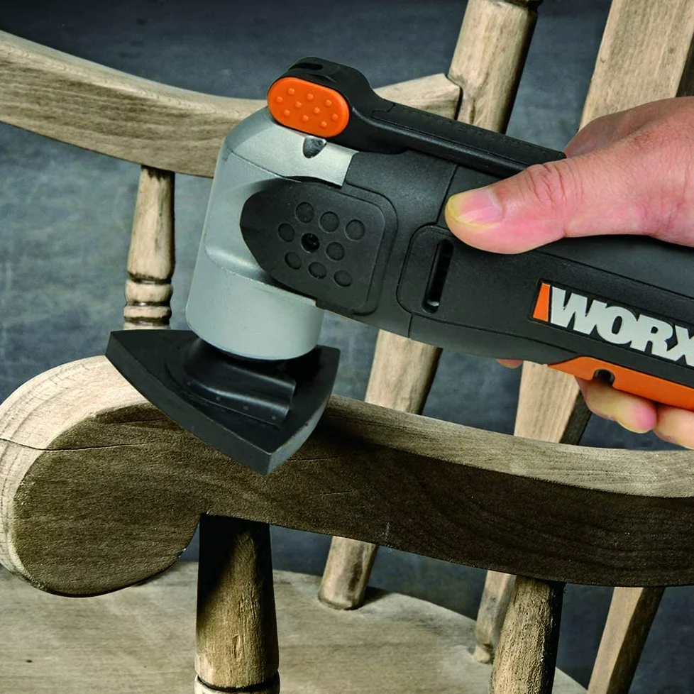 WORX WX678 Akku Multifunktionswerkzeug 20V – Multifunktionsgerät zum Schneiden, Polieren, Sägen uvm. – Inkl. Li-Ion Akku, Ladegerät, 39 teiliges Zubehör-Set & Werkzeugkoffer