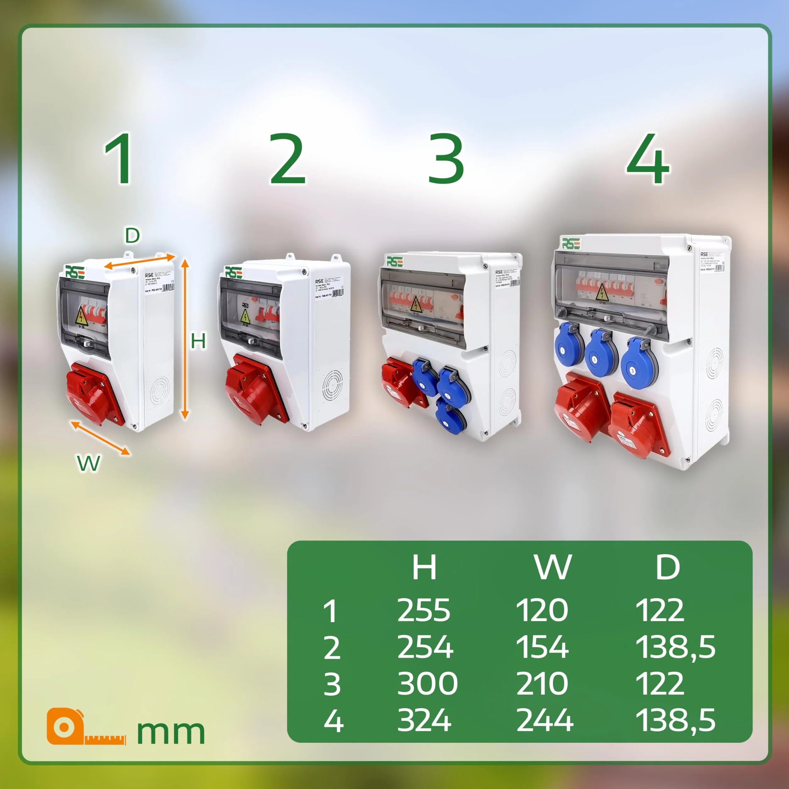 BAUSTROMVERTEILER WANDVERTEILER KOMPLETT VERDRAHTET 32A 16A 230V MIT CEE DOSE ZÄHLER IP65, 9. 1x32a 1x16a 3x230 MIT LS+FI