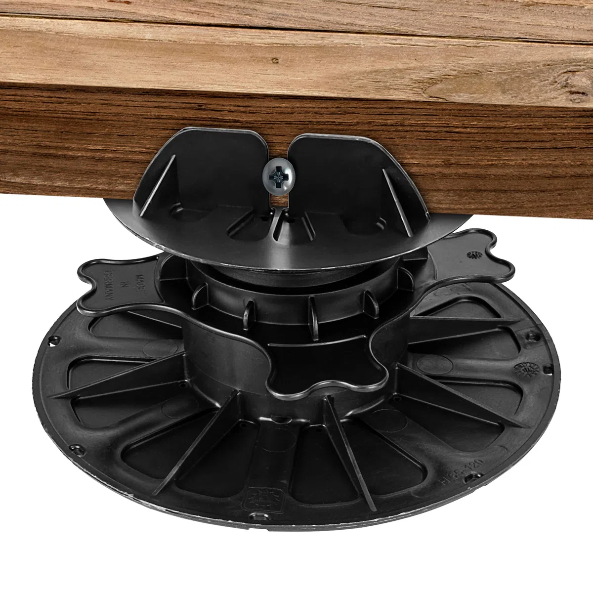 Gartenwelt Riegelsberger Justierbarer Premium Balkenlager Terrassenlager Stelzlager für Holz WPC Aluminium BPC Hartholz Unterkonstruktion höhenverstellbar 70-120 mm | 36 STK. (1 Karton)