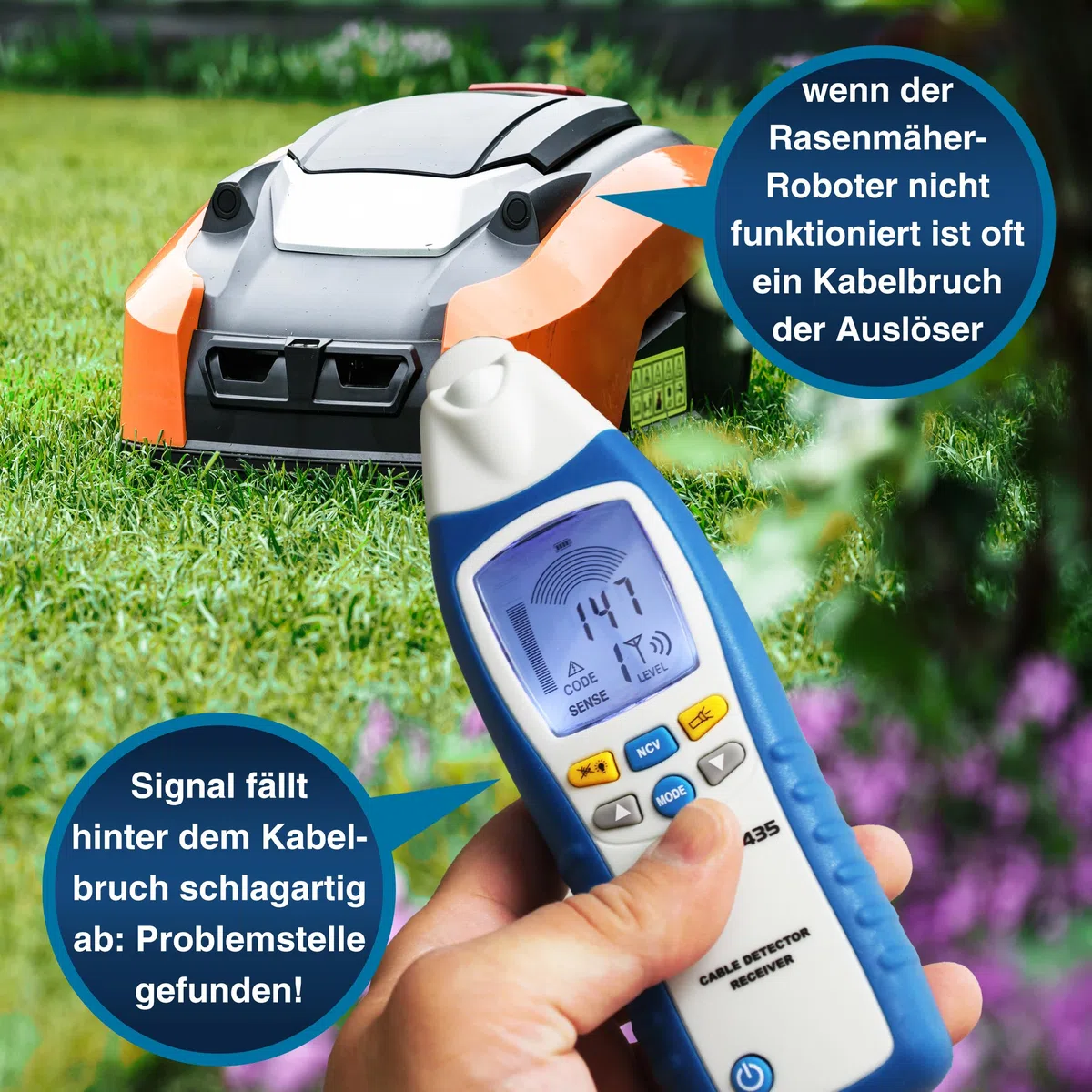 PeakTech P 3435 Leitungssuchgerät mit Sender & Empfänger bis 2m Empfangstiefe [3 Jahre Garantie] Spannungsprüfer berührungslos für Kurzschlüsse, Sicherungen - Leitungssucher für Wände, Decken