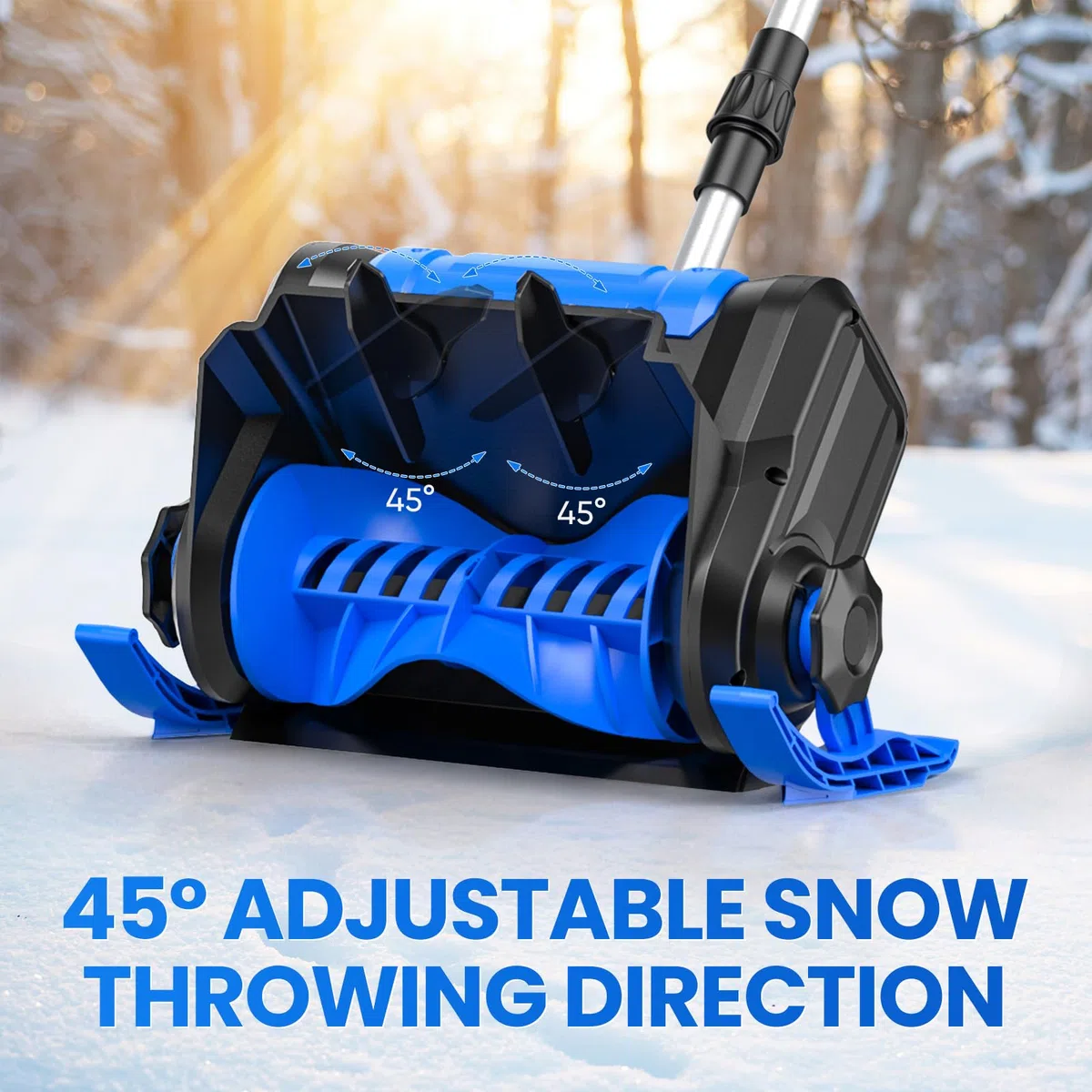 Akku-Schneefräse, Arbeitsbreite 30 cm, Schneehöhe 16 cm, Projektionsabstand 8 m, 550W Elektrische Schneefräse mit Bürstenloser Motor Sicherheitsschalter, LED-Anzeige, Für Einfahrt, Gehweg&Terrasse (B)