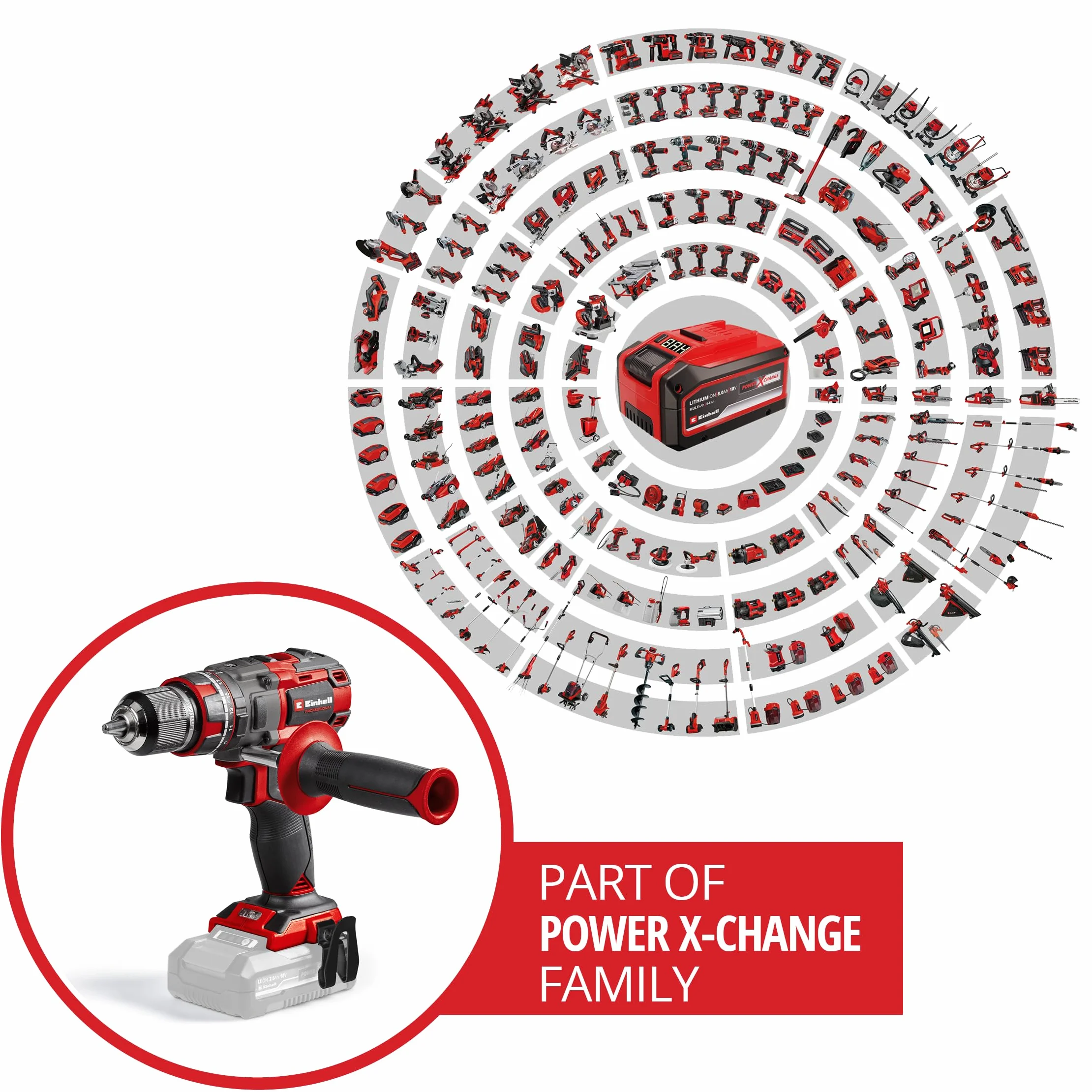 Einhell Professional Akku-Schlagbohrschrauber TP-CD 18/80 Li-i BL - Solo Power X-Change (18 V, Brushless, 80 Nm, Schlagbohrfunktion, 13 mm Bohrfutter, 2 Gang, ohne Akku)