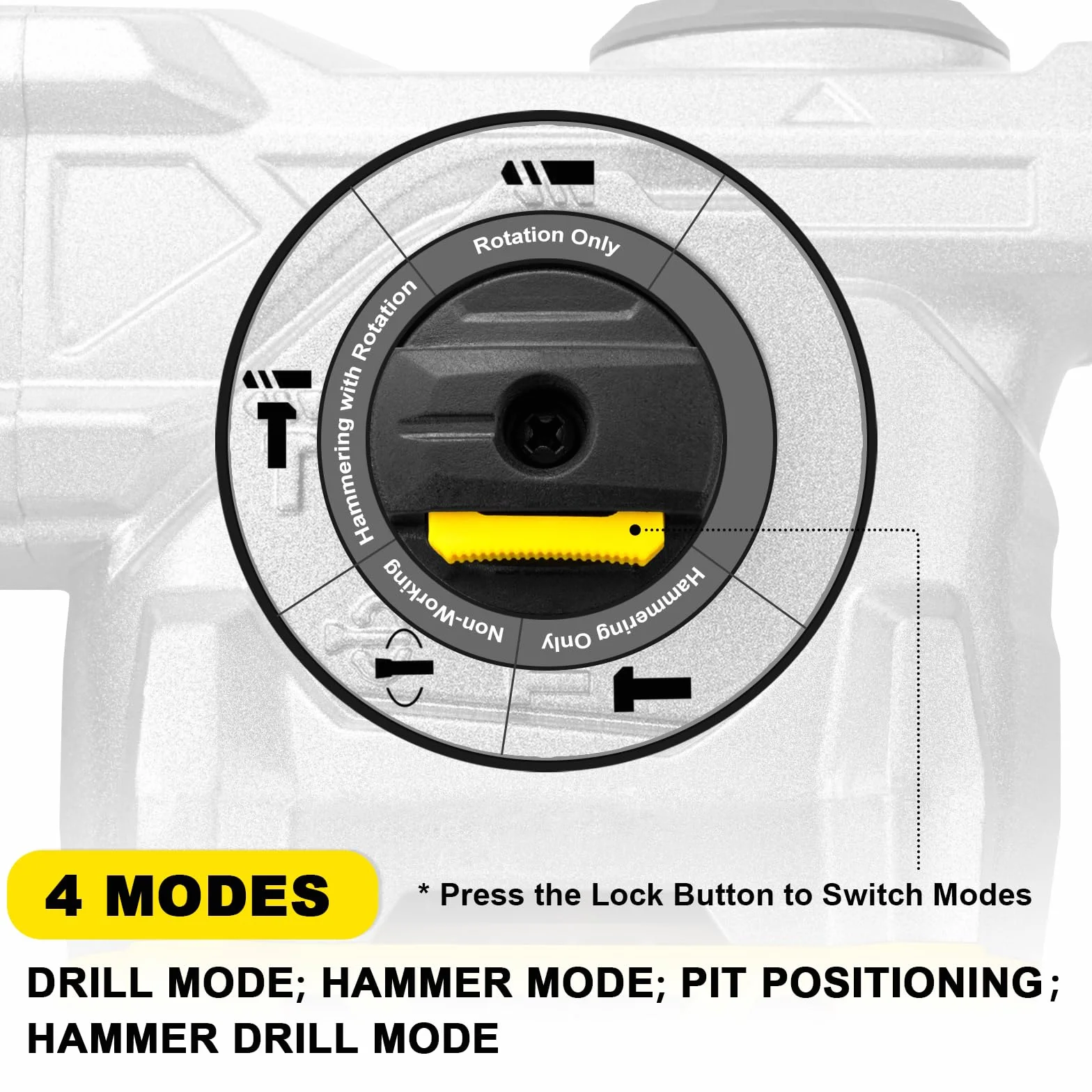 ENVENTOR SDS-Plus Bohrhammer, 1500W Schlagbohrmaschine, 6Joule Abbruchhammer mit Anti-Vibrationsgriff, Max 4500 BPM, 4 Funciones Kombihammer, Max Bohrleistung in Beton(32mm), Metall(13mm), Holz(40mm)