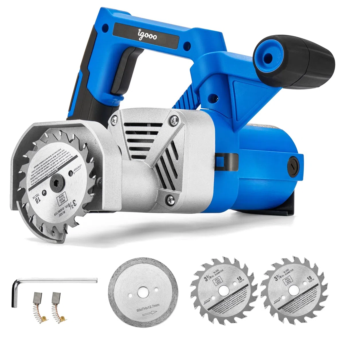 Toe Kick Saw EKS85, Bündigschnittsäge, drei 3-3/8 Zoll Klingen, 2 für Holz, 1 für Fliesen und Steine, Spezialkreissäge zum Entfernen von Unterboden oder Fliesen, 230V 50Hz