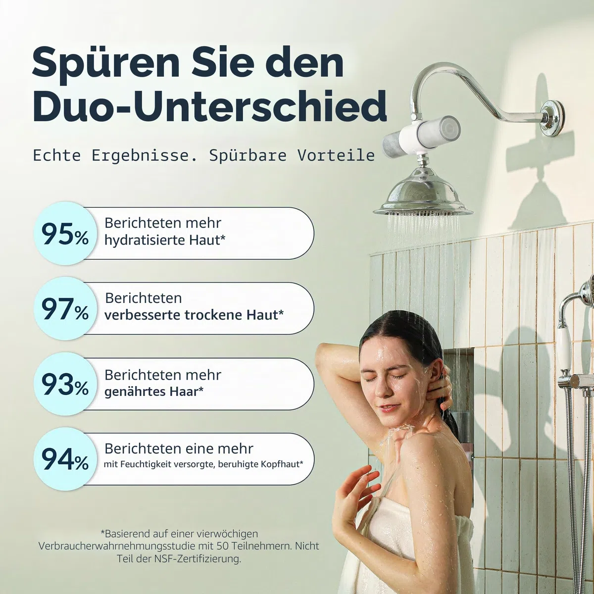 Weddell Duo-Duschfilter – NSF-zertifizierter Duschfilter – Hochdruck-Aktivkohlefilter – entfernt Chlor, Mikroplastik, PFAS und Schwermetalle – für gesündere Haut & Haare (Einzelpackung, schwarz)