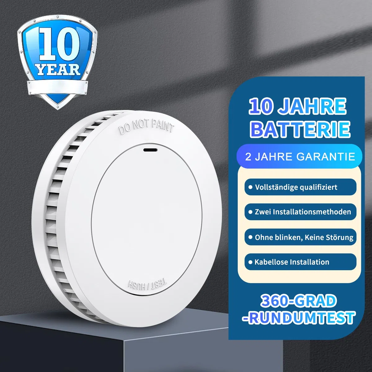 XINDUM Rauchmelder mit Starkere Magnethalterung 6er Set, 10 Jahre Batterie Feuermelder, TÜV Rheinland-Zertifiziert, Rauchwarnmelder, Standalone, Weiß