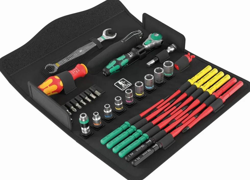 Wera 05135926001 KK W 1 Kraftform Kompakt W1 Wartung, 1/4" x 10 mm, Werkzeug-Set, 35-teilig Schwarz Stück