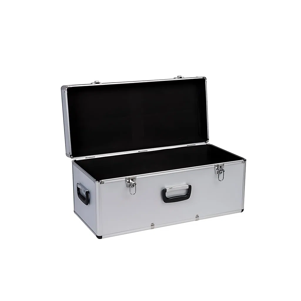 Kreher® Transportkoffer 100L - Robuster Werkzeugkoffer mit Aluminiumrahmen & ABS-Korpus, abschließbar, Metallverschlüsse, Neopren-Innenraum - Große Aufbewahrungsbox für Werkzeug, Kamera & Elektronik