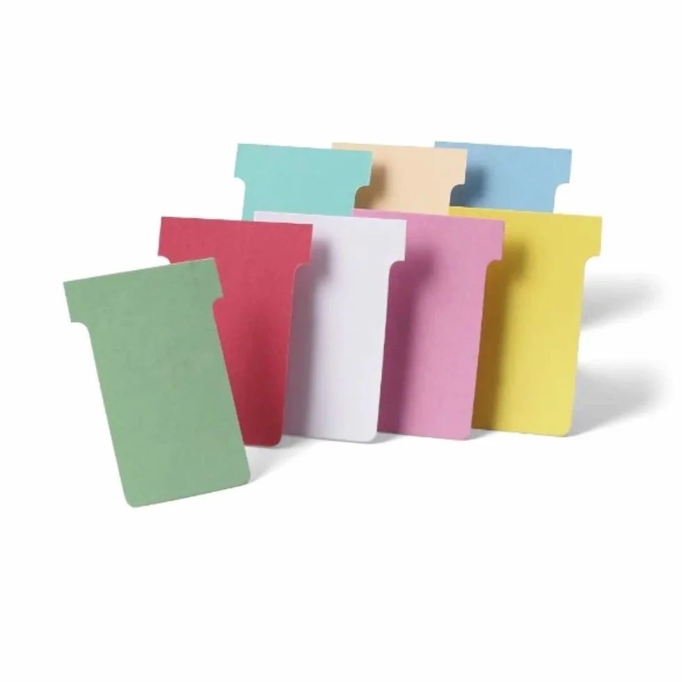 Nobo T-Karten Büro Planungsset, Wandmontage, Haftnotizen Set mit 7 Spalten & 24 Slots, Größe 2, inkl. T-Karten bunt & Indexspalte 2911080 & T-Karten Index 2, 100 Stück, weiß