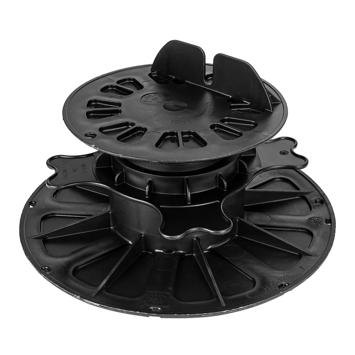 Gartenwelt Riegelsberger Justierbarer Premium Balkenlager Terrassenlager Stelzlager für Holz WPC Aluminium BPC Hartholz Unterkonstruktion höhenverstellbar 70-120 mm | 36 STK. (1 Karton)