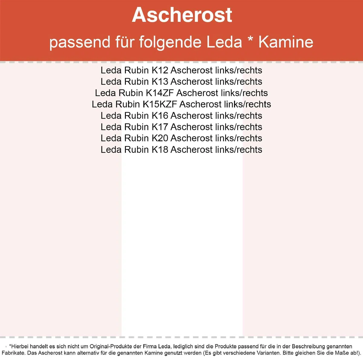 Kaminrost/Ascherost Eckig 203 x 150 x 15 mm links/rechts passend für Leda ** Kaminöfen inkl. Modellübersicht - Ascherost Kamin aus massivem Stahl - Feuerrost feuerfest & hitzebeständig