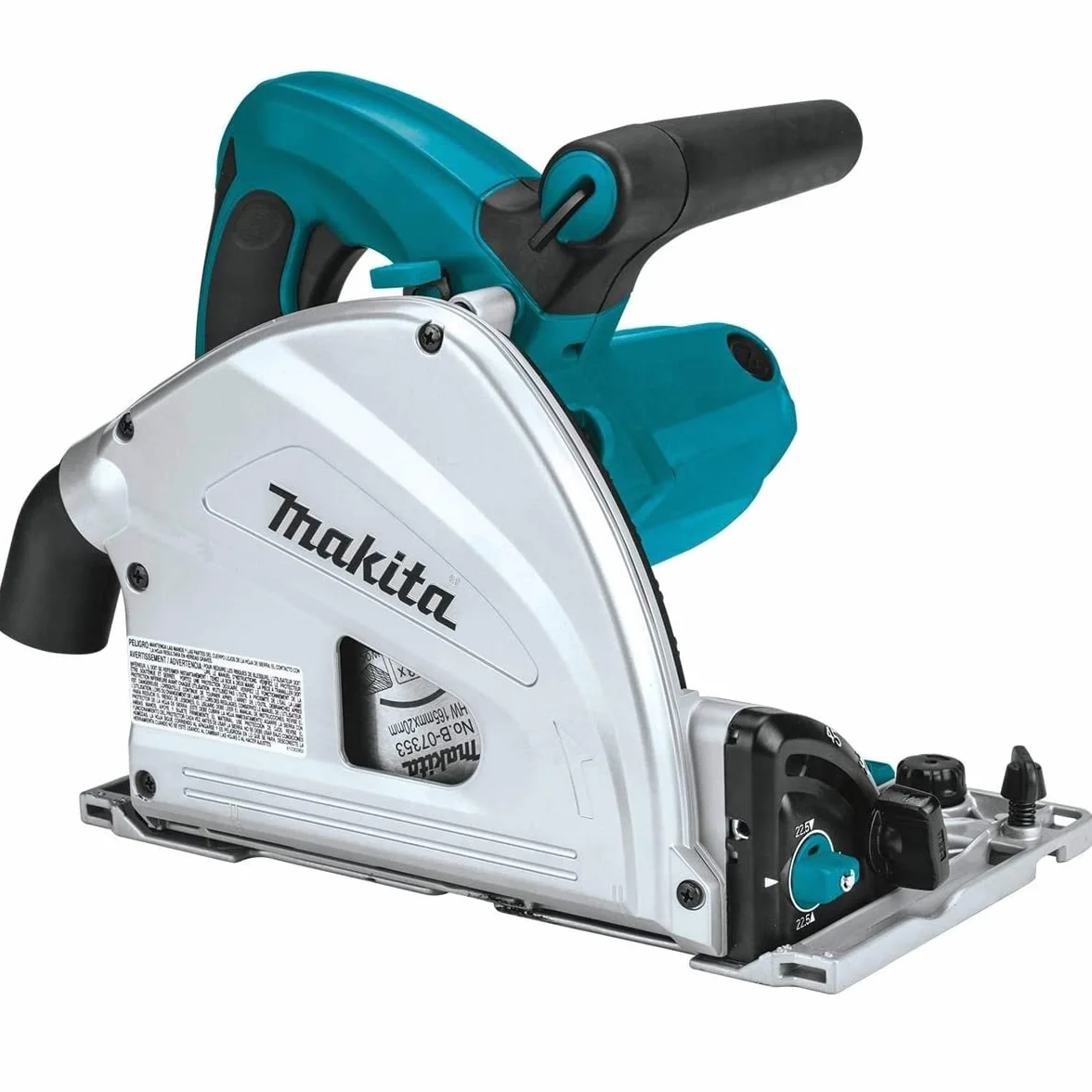 Makita Tauchsäge SP6000J2 165mm 240V Führungsschiene 1,5m Führungsschiene 48T Elektro Neigung Schneiden Wandnahes Schneiden Strapazierfähiges Design Anschlussmöglichkeit Staubsauger