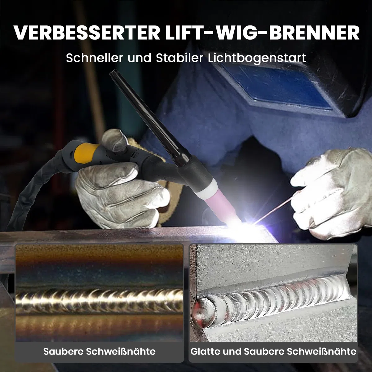 WIG Schweißgerät 120A DC Lift TIG MMA 2-in-1 IGBT Inverter, einstellbare Gasnachströmzeit 1-10s, für Edelstahl Stahl Autoreparatur Heimwerker, 220V