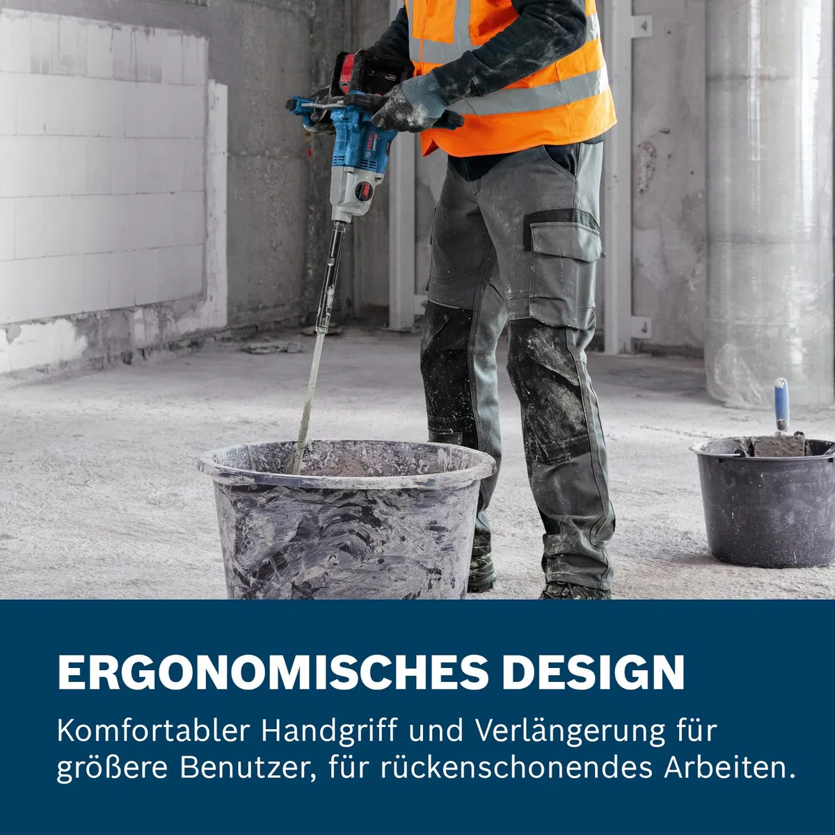 Bosch Professional 18V System Akku-Rührwerk GRW 18V-160 (inkl. 1x Verlängerung 7 cm (M14-M14), 2x Schlüssel)