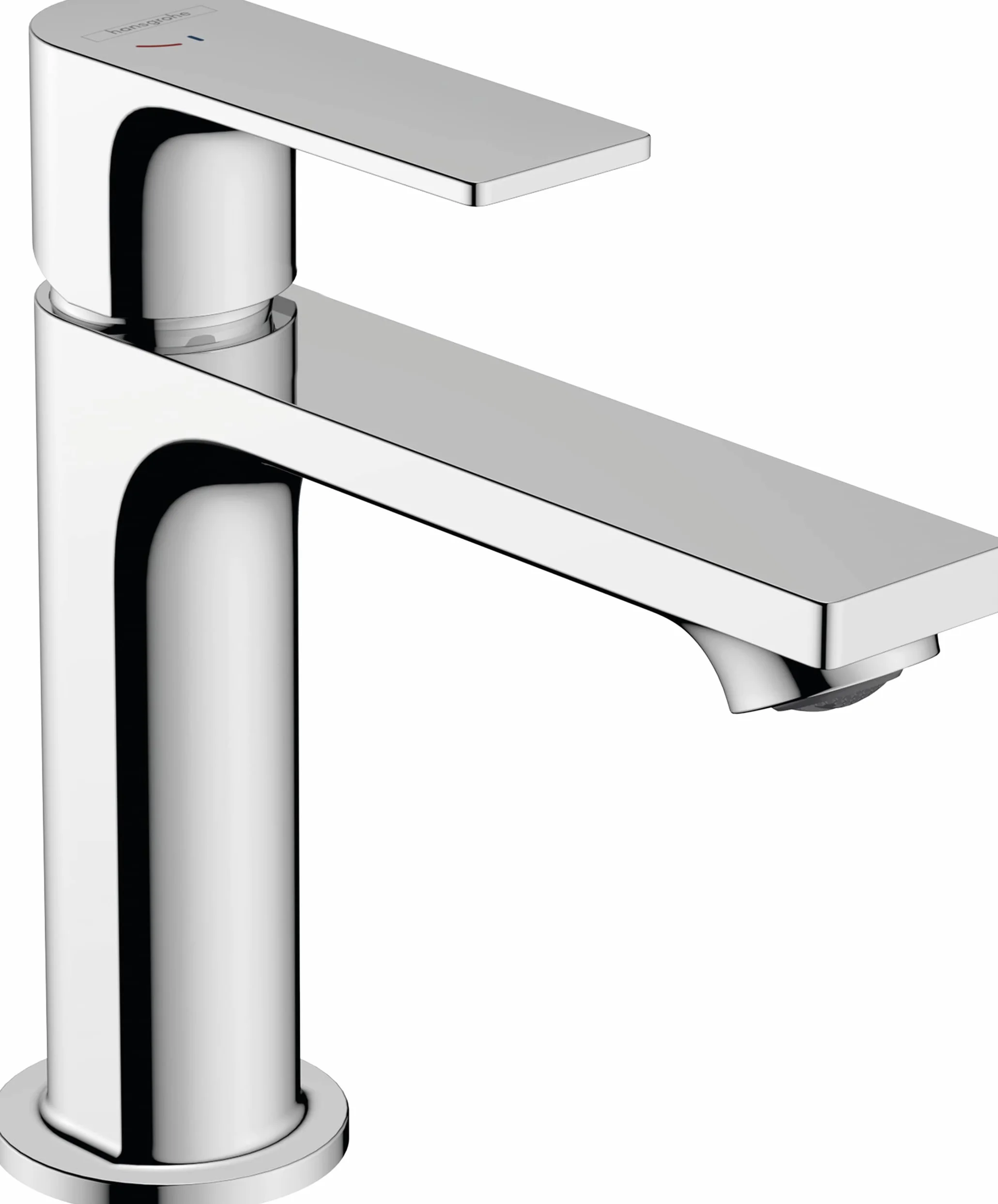 hansgrohe Rebris E - Waschtischarmatur ohne Ablauf, energiesparend (CoolStart), Wasserhahn Bad mit Auslauf Höhe 109 mm, Mischbatterie Waschbecken wassersparend (EcoSmart), Chrom, 72560000