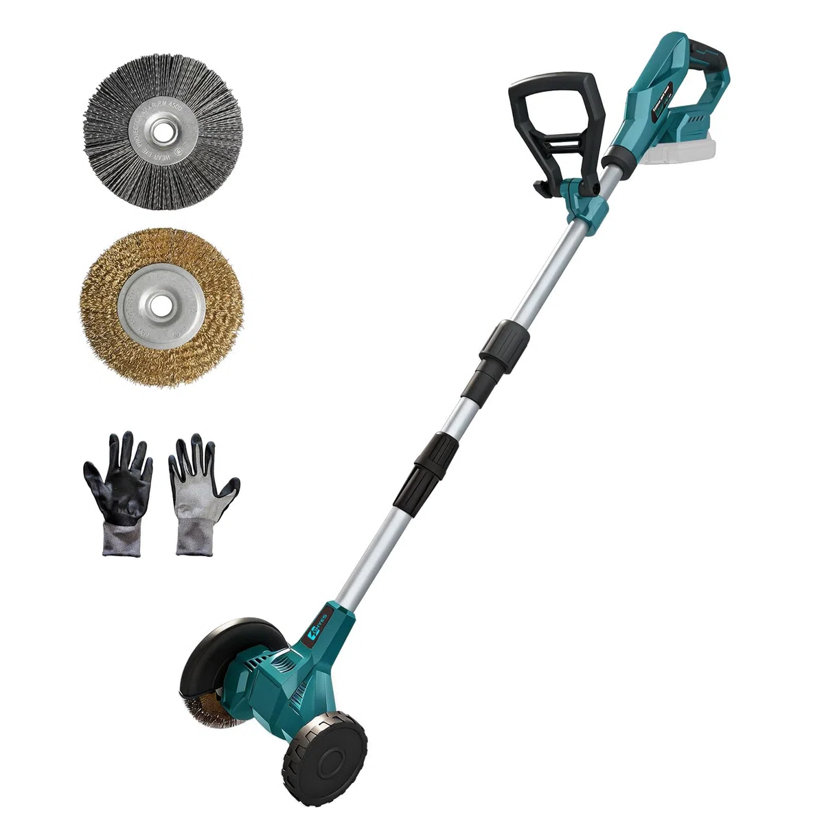 ohyes Akku-Fugenreiniger Kompatibel mit Makita 18v B Series Batterie mit verstellbarem Teleskopführungsgriff für Garten und Hof(Batterie Nicht enthalten)