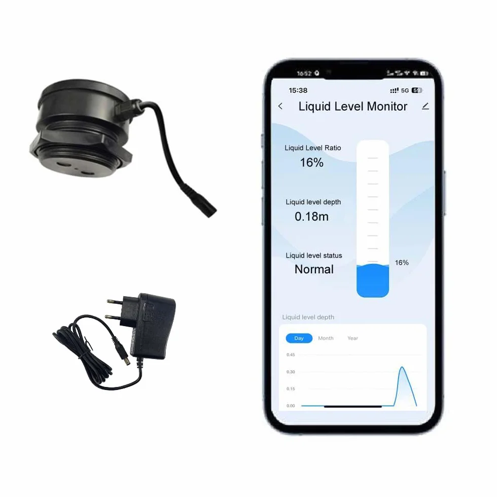 TLC2206 Tuya Smart Life Mobile App Wireless WIFI Remote-Ultraschall-Erinnerung in Echtzeit im Freien wasserdicht IP67 Flüssigkeit Öltanks Ölstand Überwachung Sensor Controller Alarm-Anzeige