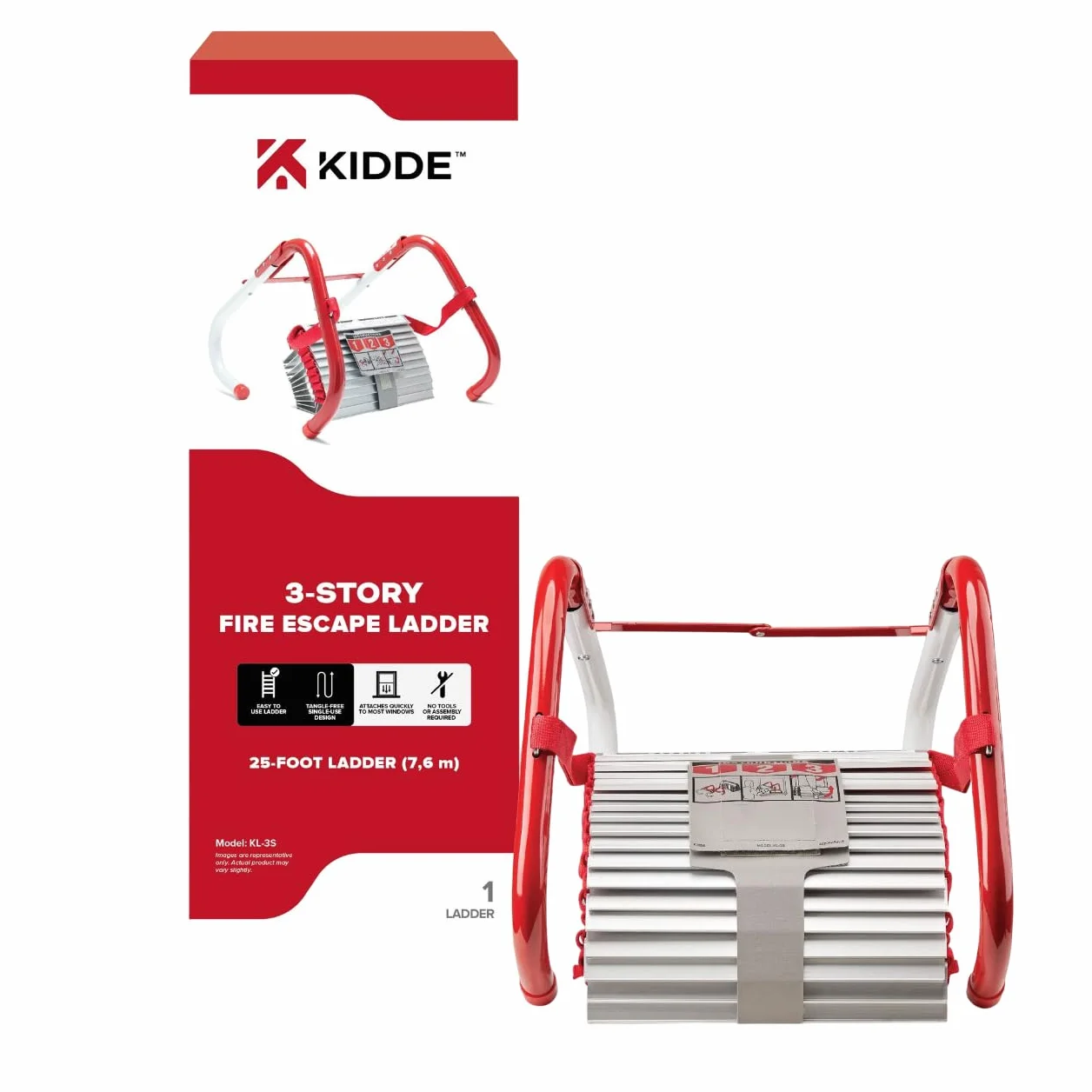 Kidde 468094 Feuerleiter, für 3 Stockwerke, 7,6 m