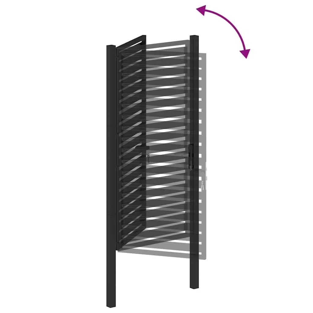 vidaXL Gartentor Abschließbar Schwarz 100x180 cm Aluminium Zauntor Zauntür Gartentür Gartentor Metall