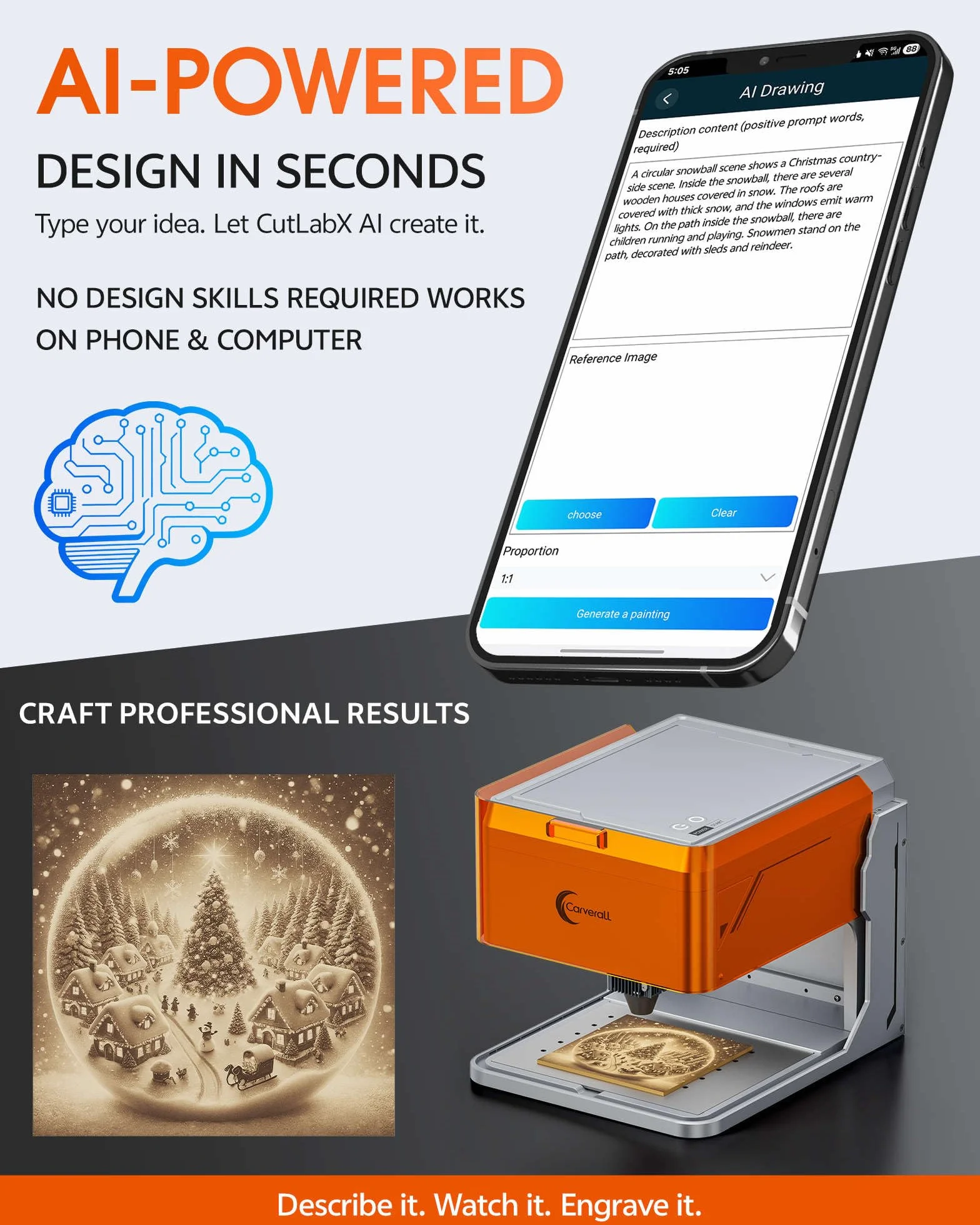 A1 Pro 10W Laser Graviermaschine mit HD-Kamera, WLAN & KI-Software, Klasse 1 Lasergravierer und Laser Cutter, 0,01 mm Präzision, für Holz, Leder, Glas, Acryl & DIY | HD-Kamera, Klasse 1, WLAN & KI-Software