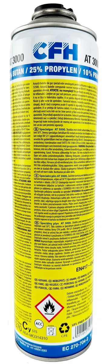 Set 2x Sauerstoff Einwegflaschen 1x Brenngas AT3000 für CFH Schweißfix