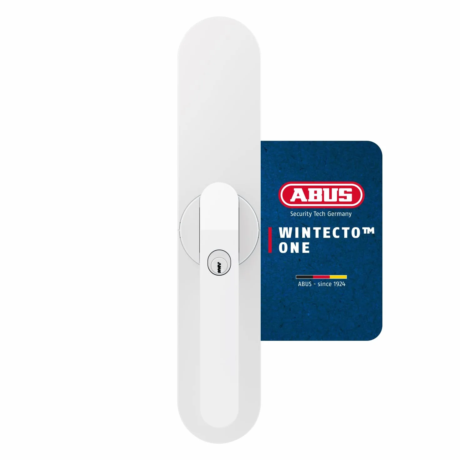 ABUS Fensterantrieb WINTECTO One – smarter Fenstergriff für Fenster, Balkon- und Terrassentür – mit Alarmfunktion – einfache Montage ohne Bohren – Weiß, gleichschließend (AL0145)