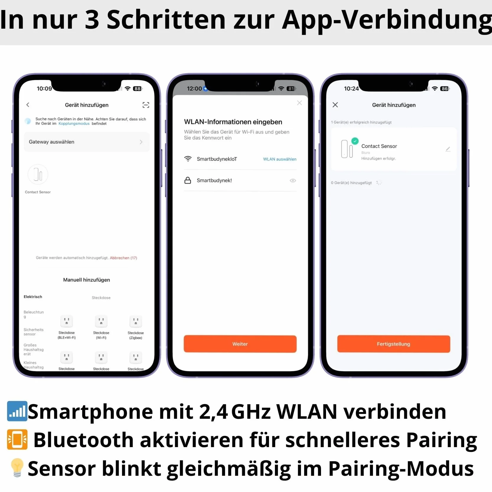Sone Smart One Türsensor Alarm, Fenstersensor Drahtloser. Alarm in Echtzeit. WLAN WiFi Smart Life/Tuya App kompatibel mit Alexa/Google Home