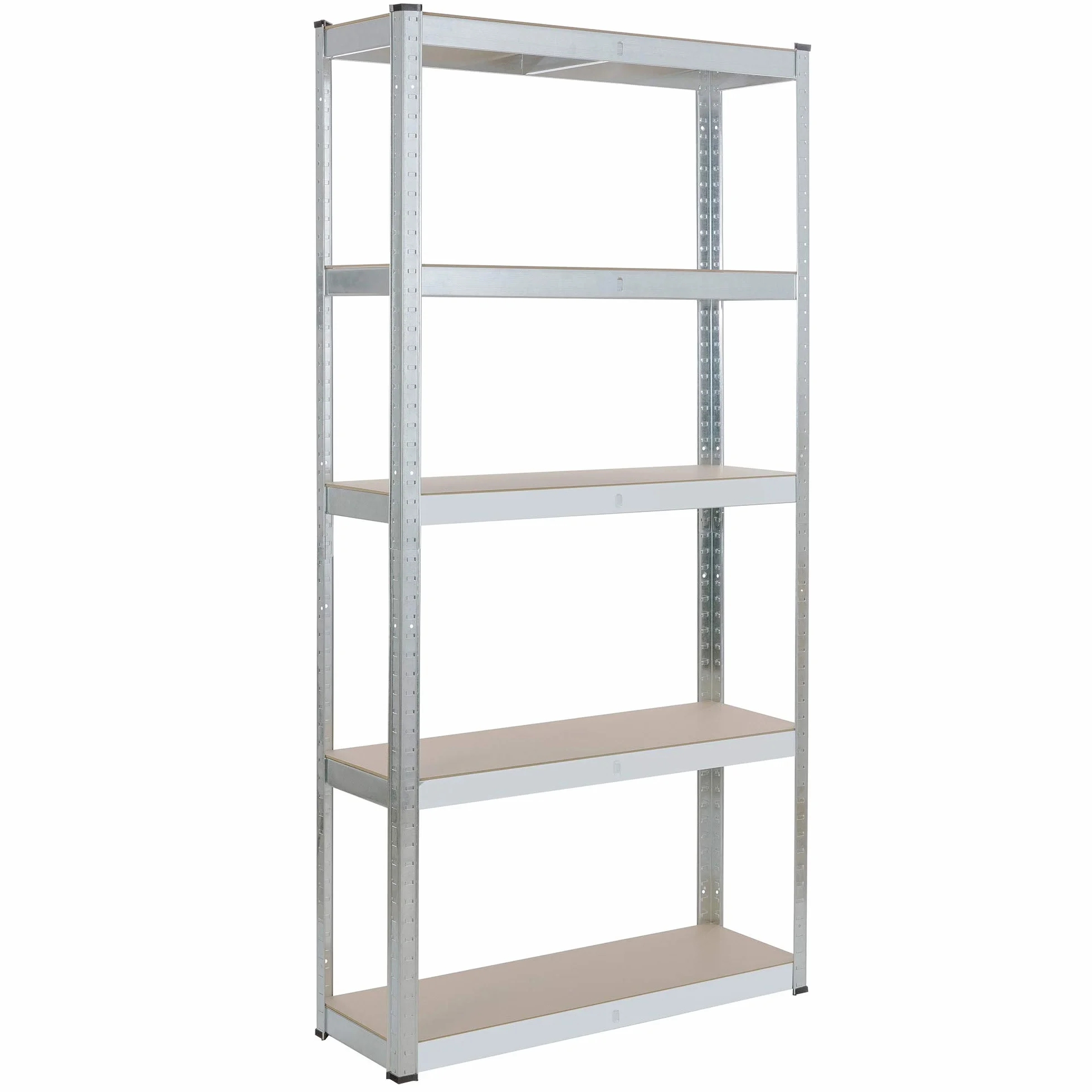 Arebos Schwerlastregal 2er Set | 180x90x30cm | 875kg Tragkraft | 5 MDF-Platten | Einfache Montage durch Stecksystem Regal Lagerregal Kellerregal Steckregal Werkstattregal | verzinkt