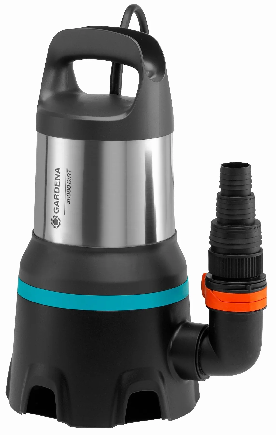 Gardena Schmutzwasser-Tauchpumpe 20000 aquasensor: Tauchpumpe mit 20.000 l/h Fördermenge, für Schmutzpartikel bis zu 35 mm, innovativer Aquasensor, 750 W (09044-20)