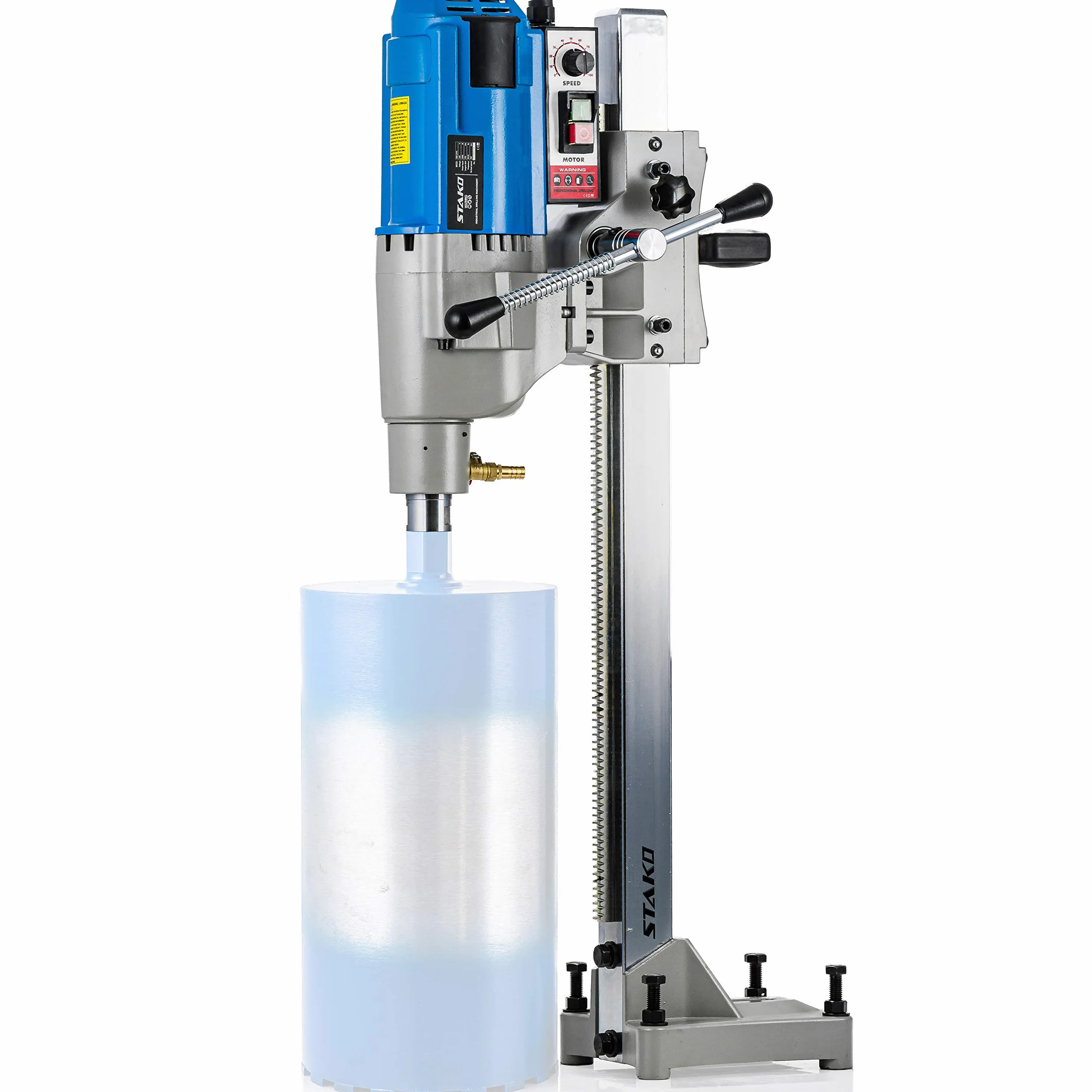STAKO Professioneller Kernbohrmaschine mit kraftvollem 4250 Motor – mit Kernbohrständer – Bohrdurchmesser Max. Ø 255 mm – Diamant Kernbohrgeräte für beton 0-560 U/min – Kernbohreinheit mit PRCD-Schut
