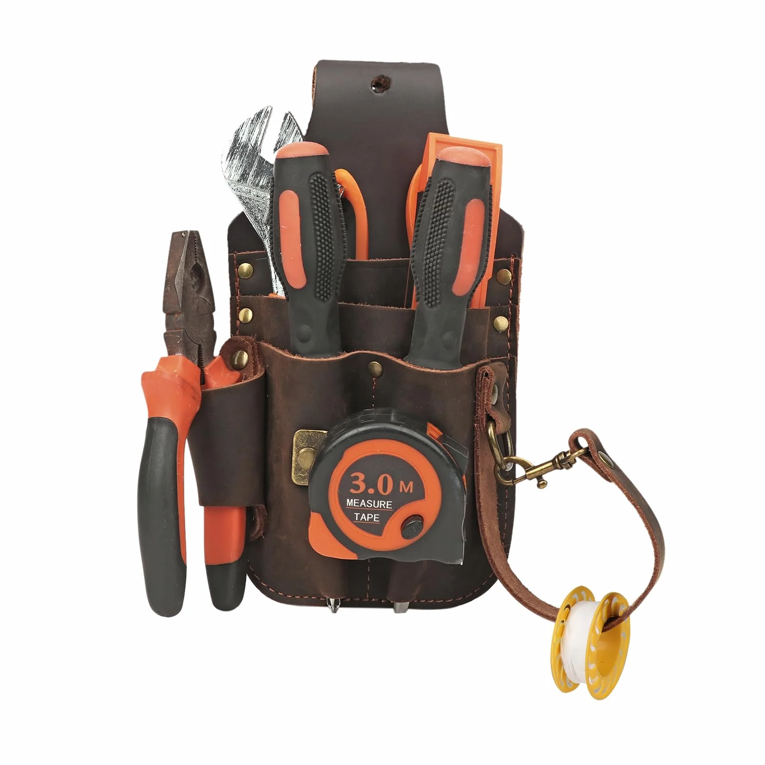 Tourbon Leder-Tooltasche für Handwerker, Zimmermann, Elektriker