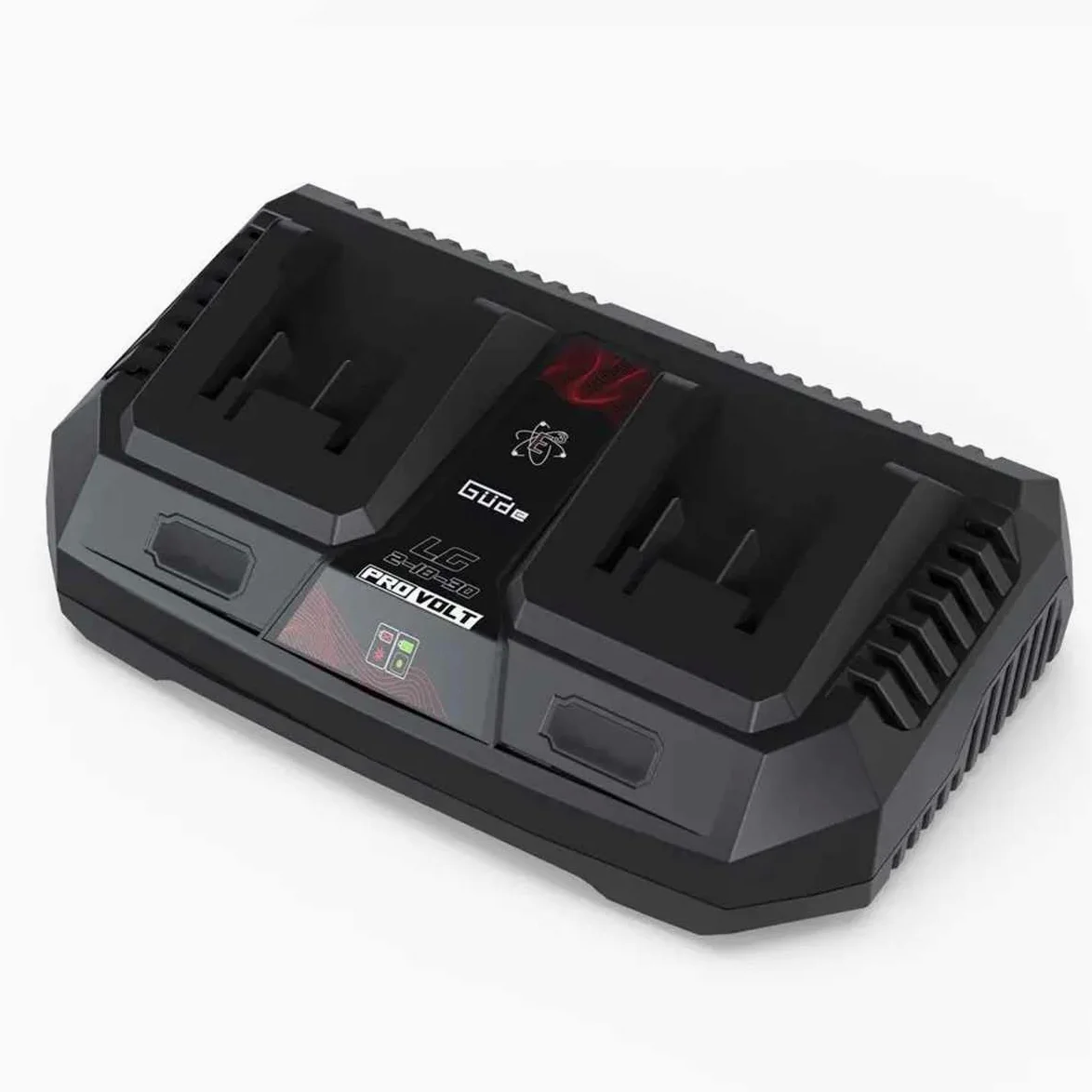 Güde Ladegerät & Akkupack Starter-Kit LGAP 2-18-3040 (18 V, 2X 4,0 Ah Akkupack und 3 A Doppelladegerät, Akkuleistung 72 Wh, Schnelladen in 96 min, passend für alle Geräte aus der 18V E³ Akkuserie)