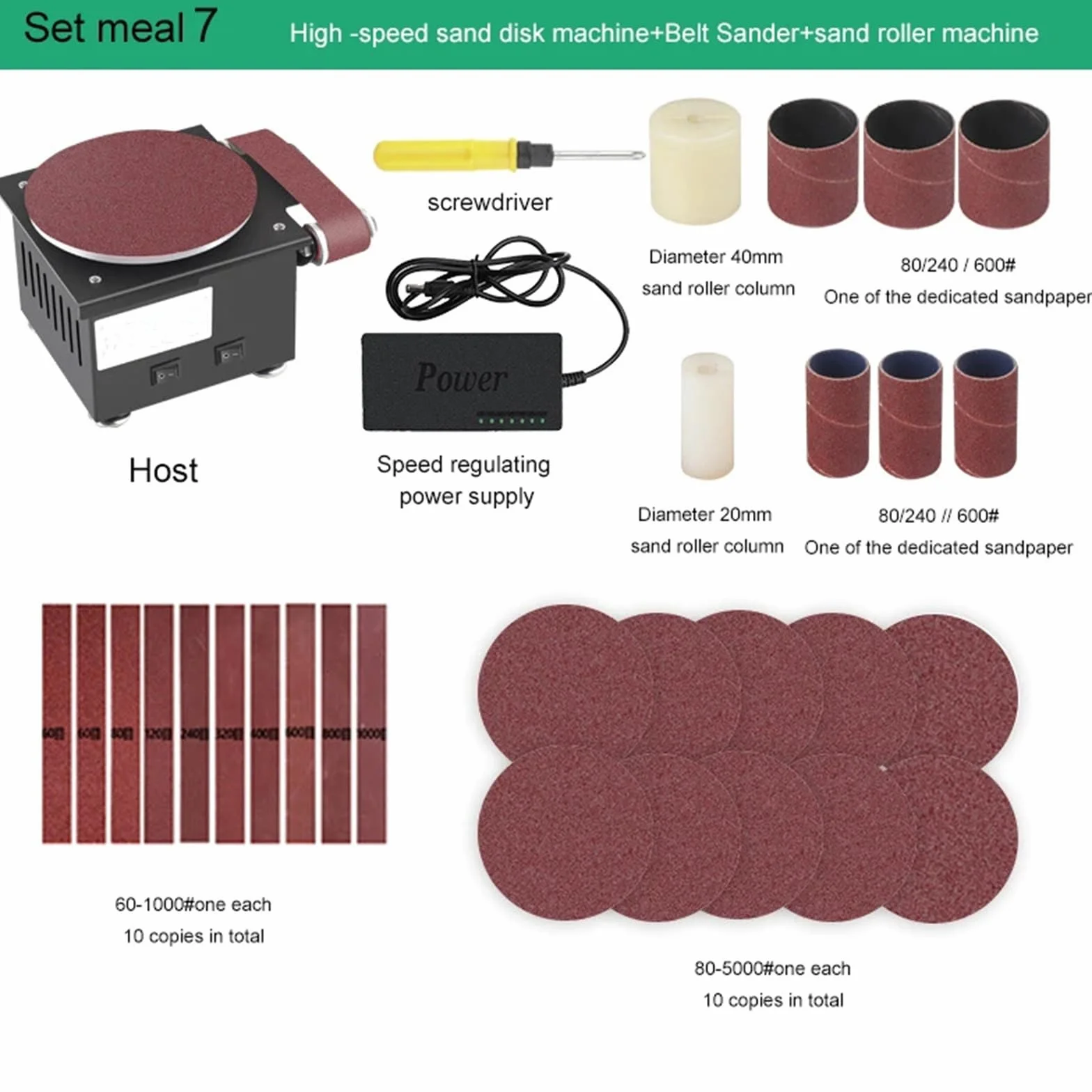 Bandschleifer, 350W Band Tellerschleifer Tisch Scheibenschleifer Durchmesser Schleiftellers 150mm 10 Tellerschleifpapier 10 Schleifbändern 2 Rollen 6 Schleifband Geeignet Schleifen von Metall Holz