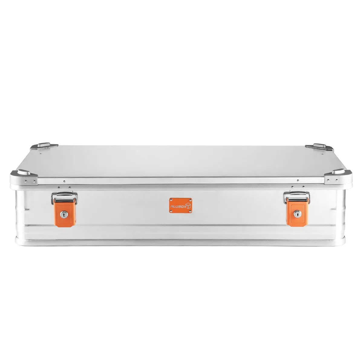 Alubox Alukiste abschließbar E141-17 - Premium Aluminium Lagerbox 67 Liter - Deckel mit Aluminium Druckguss Stapelecken und Gummidichtung - inklusive Schlösser - Bodenmaß E141 - Innenhöhe 17 cm