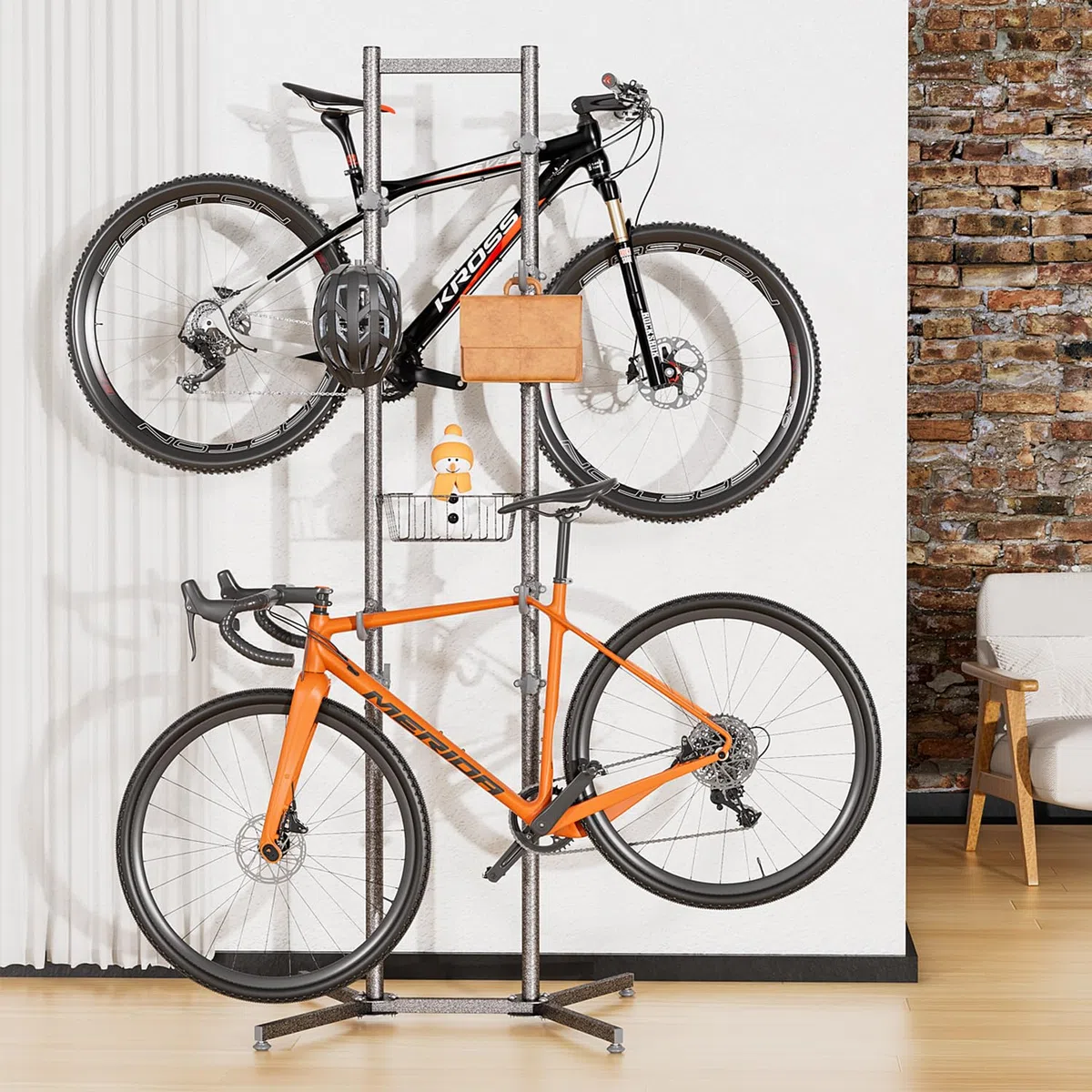 CXWXC Fahrradständer Boden Für 4 Fahrräder Belastbar bis 70kg/160 Pound Fahrrad Ständer Halter Indoor Garage Lagerung im Freien…