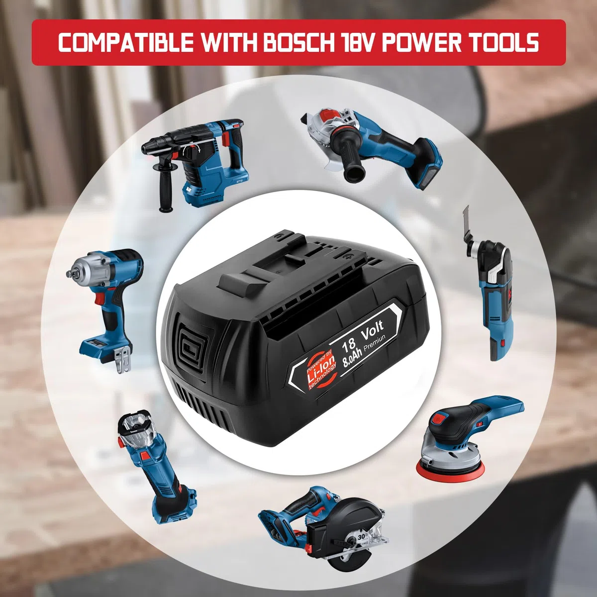 6X 8.0Ah/8000mAh Ersatzakku für Bosch akku 18V BAT618 BAT618G BAT609 BAT609G BAT619 BAT619G BAT610G BAT610 BAT612 BAT622 18V Akku Ersatzteile