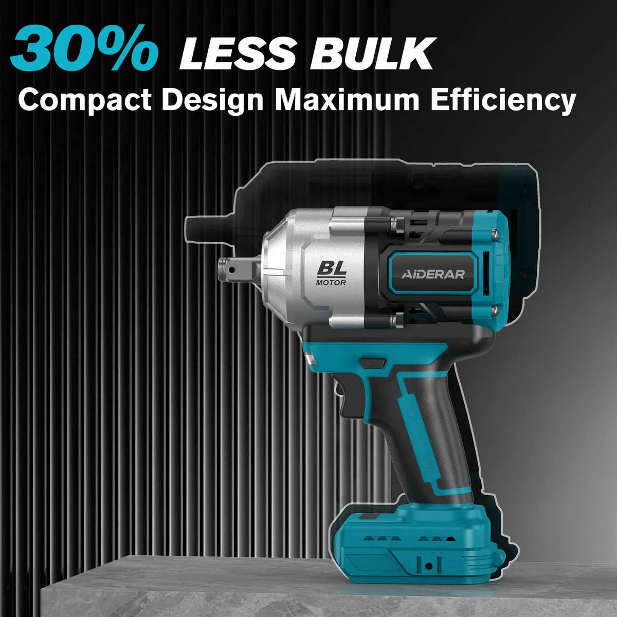 Schlagschrauber Akku 18V für Makita Batterie, 1500Nm 1/2" Bürstenlos, 3-Gang Hochdrehmoment-Werkzeug für Reifenwechsel, Rostige Schrauben, Schweres Gerät (Ohne Batterie)