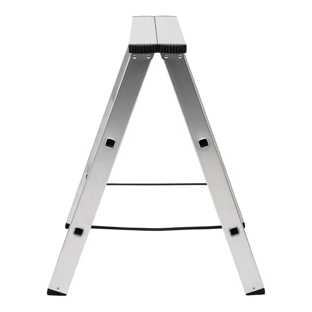 STIER Aluminiumbock, mit einer Tragfähigkeit von 150kg, 75 cm breit, 80 cm hoch, Arbeitsbock, Unterstellbock, Montagebock, Klappbock, verzinkte Scharniere, Nylongurte zur Absicherung