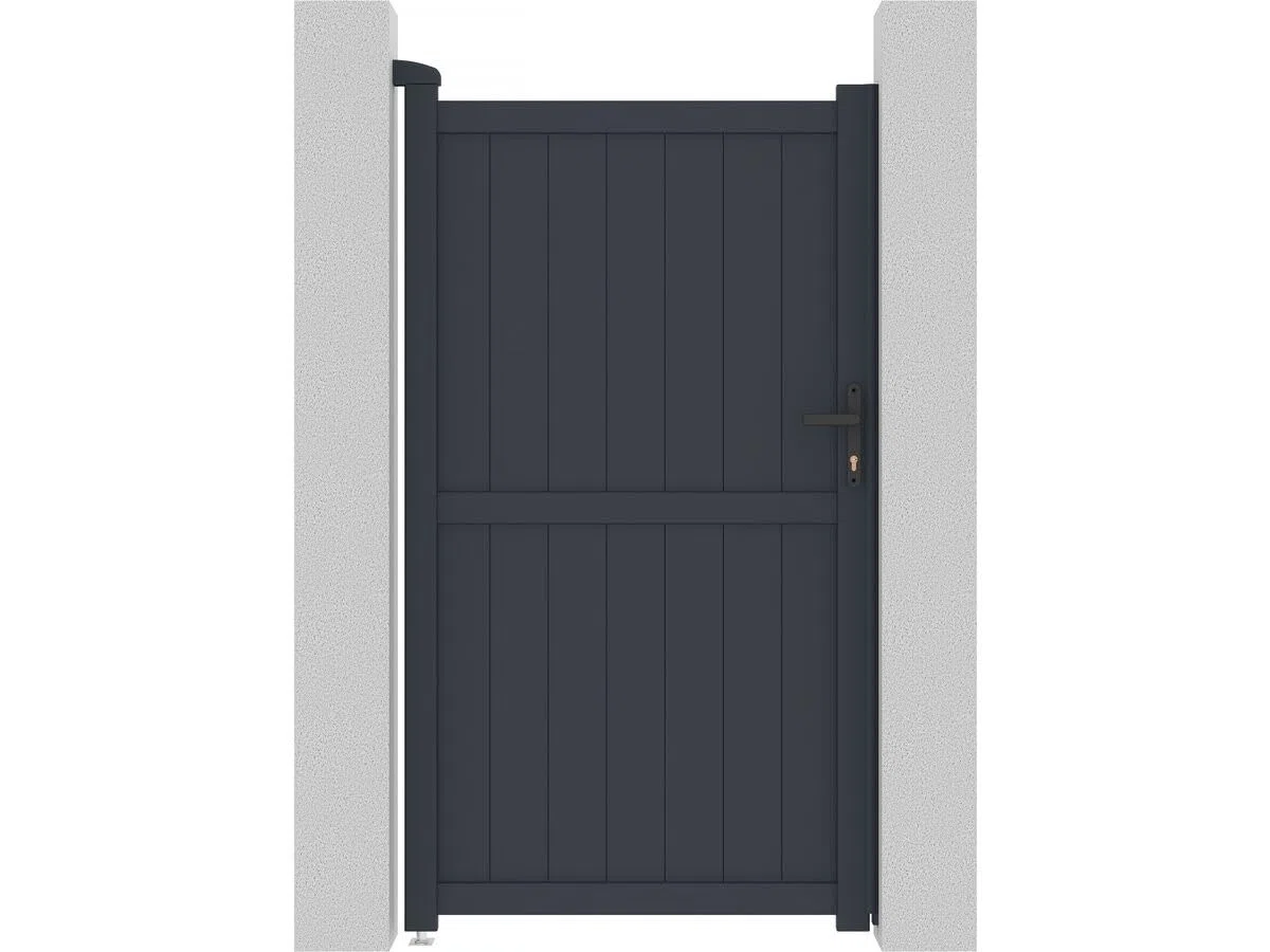 Habitat et Jardin Gartentor aus Aluminium Maurice - 101,2 x 180,9 cm - Grau