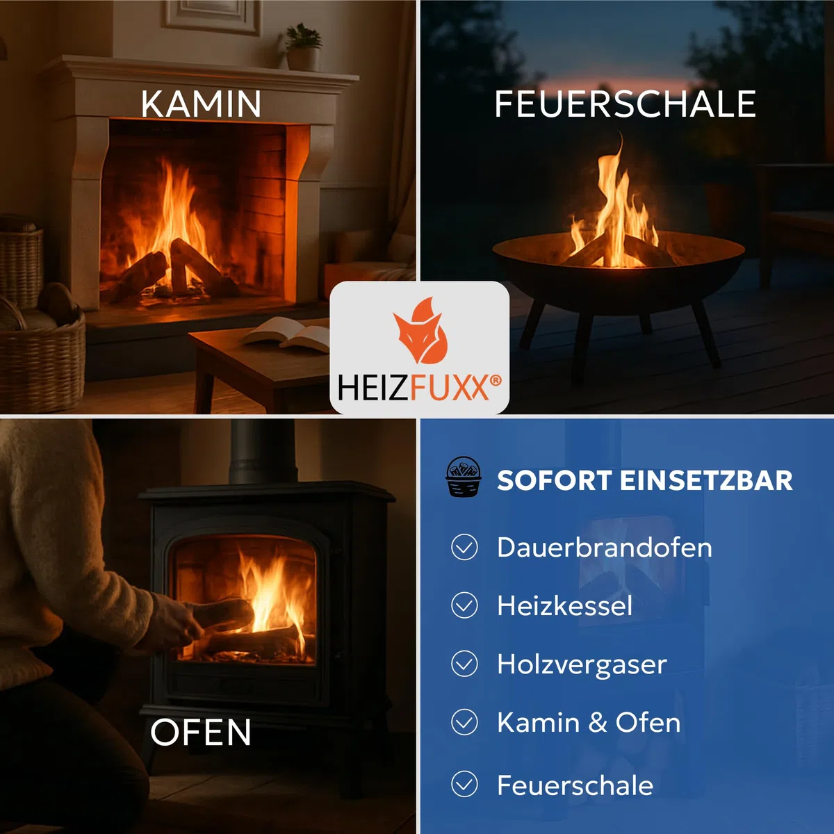 Holzbriketts RUF Original Blue - Weichholzbriketts Palette 300 kg (30x10 kg) - Premium Briketts für Kamin, Heizkessel & Ofen - Hoher Heizwert, geringer Aschegehalt & maximale Energieausbeute