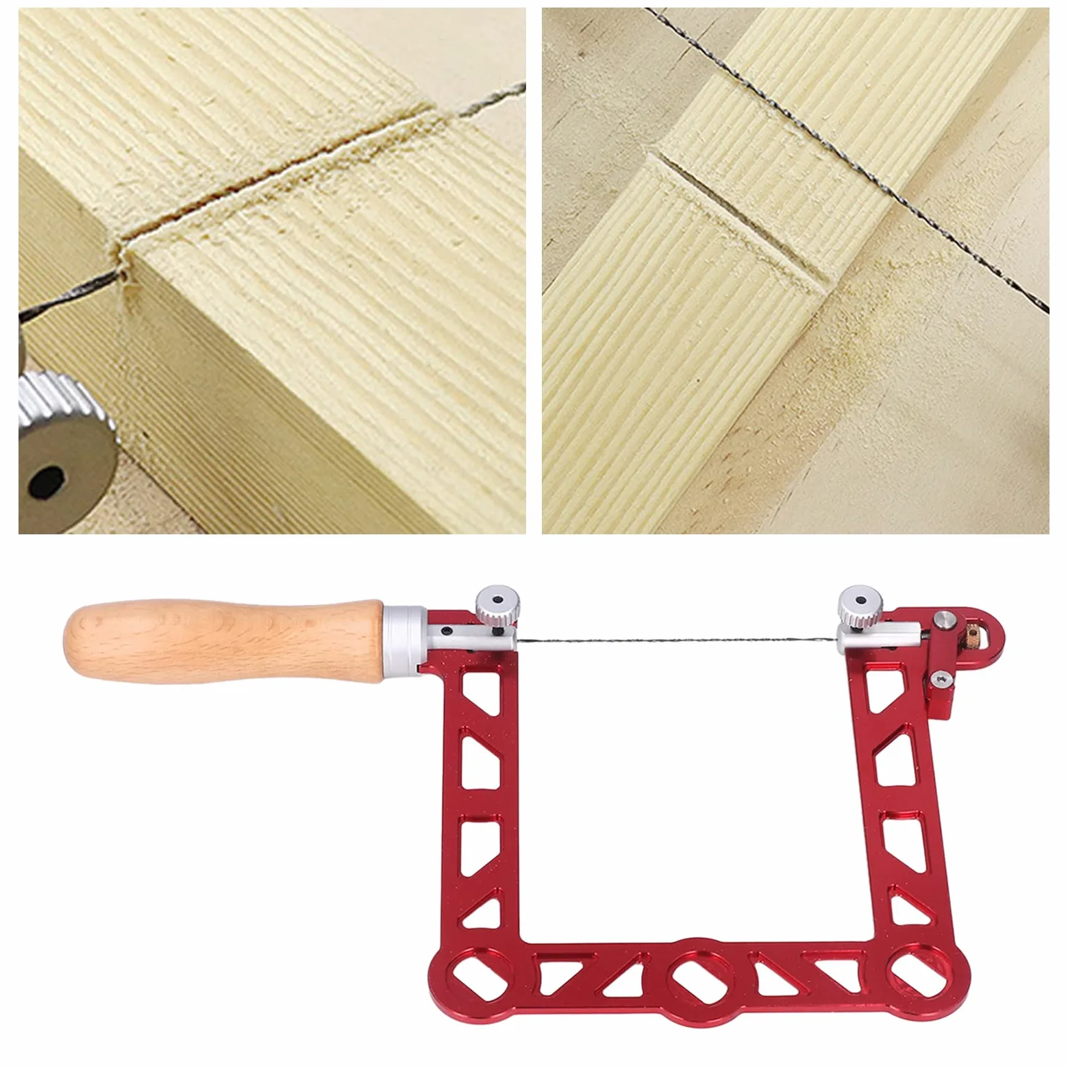 Präzisions Laubsäge 5 Zoll U-Rahmen mit Holzgriff und Schnellspann Mechanismus Alu Gehäuse für Metall Holz Modellbau