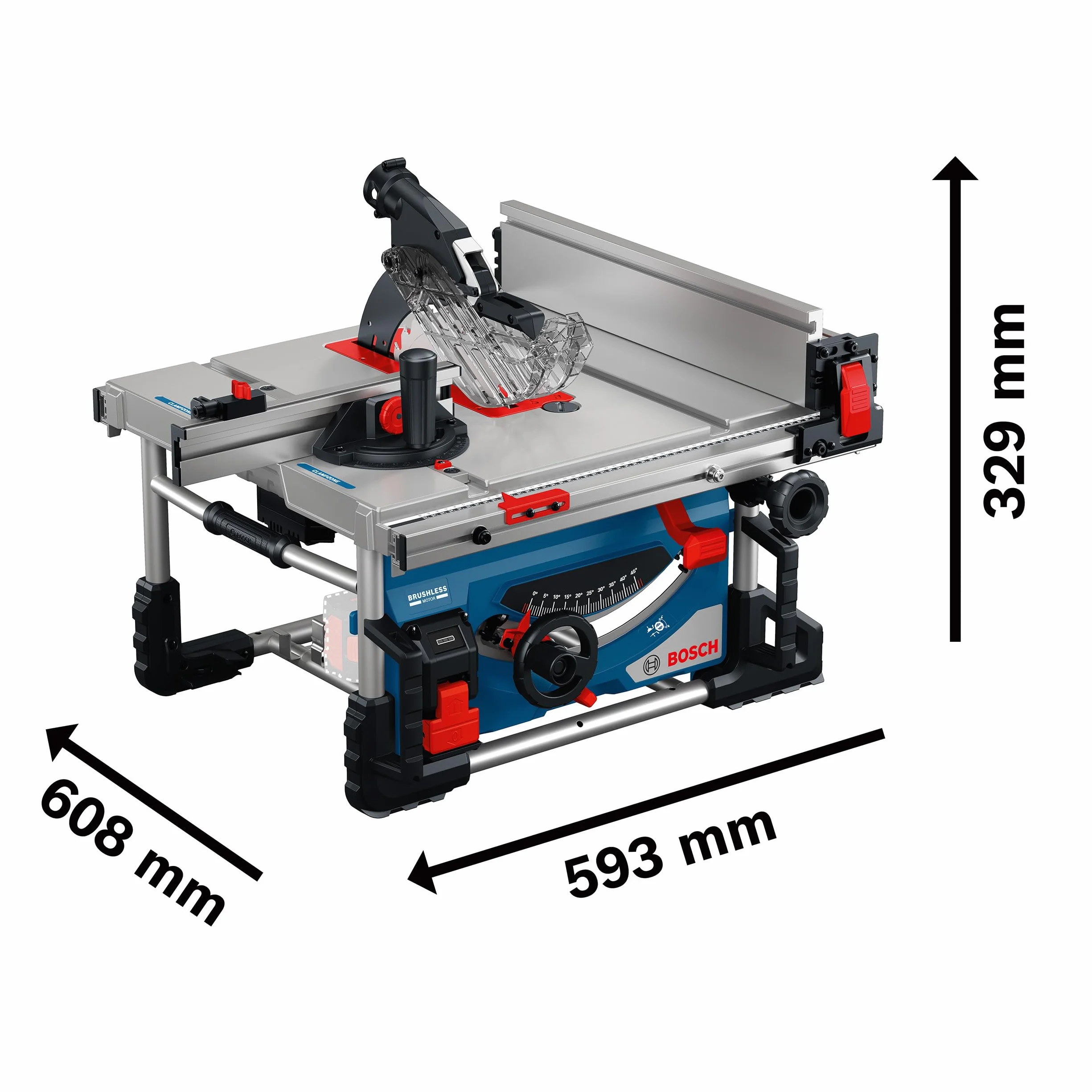 Bosch Professional 18V System Akku-Tischkreissäge GTS 18V-70 (inkl. Sägeblatt Optiline Wood, Winkelanschlag, Schiebestock, Ringschlüssel, Schutzabdeckung, 2x Adapter, Profilschiene, Parallelanschlag)