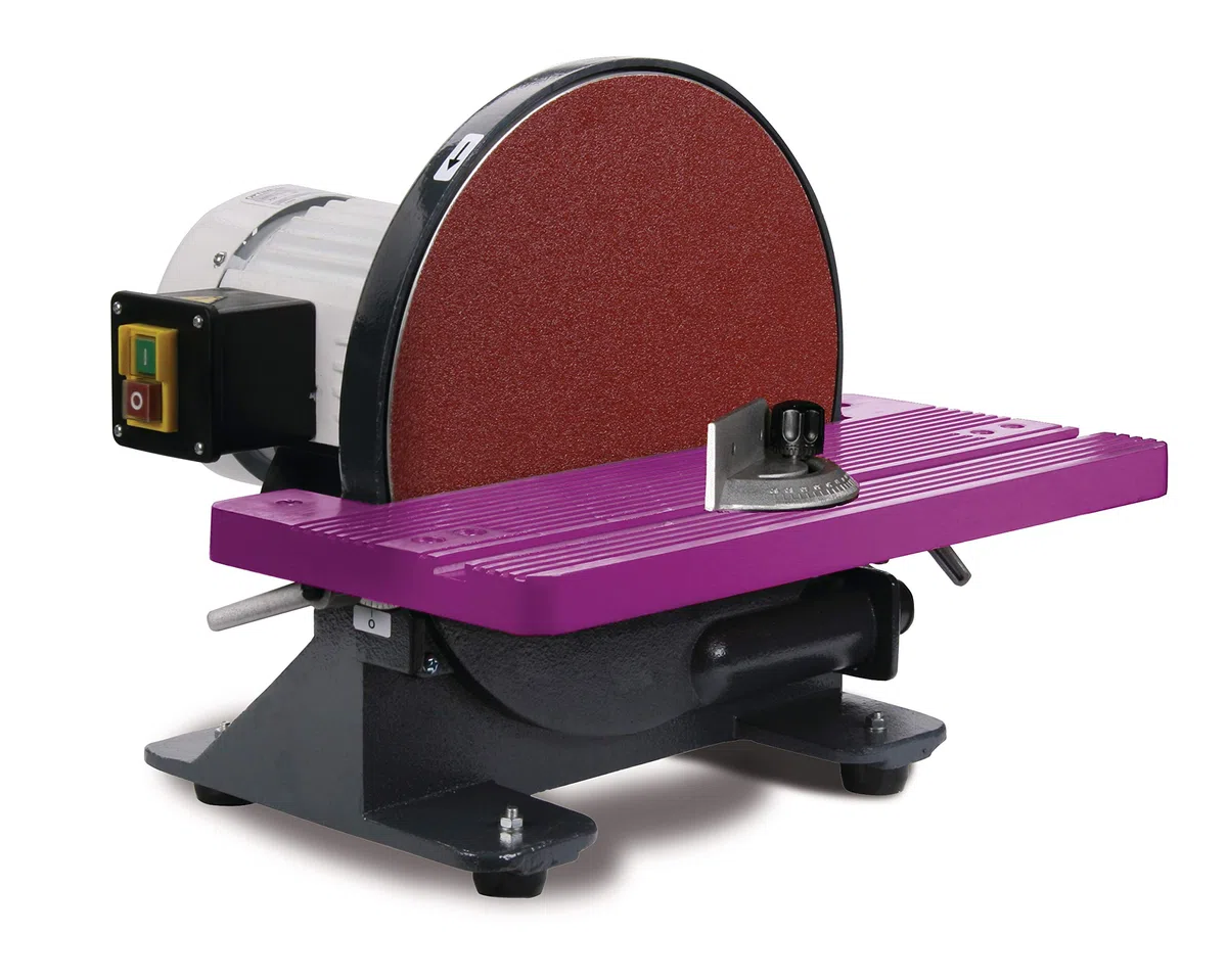 Optimum Tellerschleifmaschine OPTIgrind TS 305 (Schleiftisch neigbar, Motorleistung 900 W, 230 V, zur Oberflächenbearbeitung von Metallen, Fräsmaschinen) 3310305