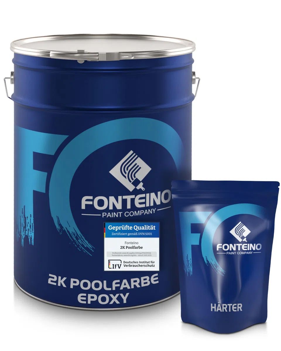 2K Schwimmbadfarbe Poolfarbe Betonbecken Schwimmbeckenfarbe Lichtblau - 10Kg
