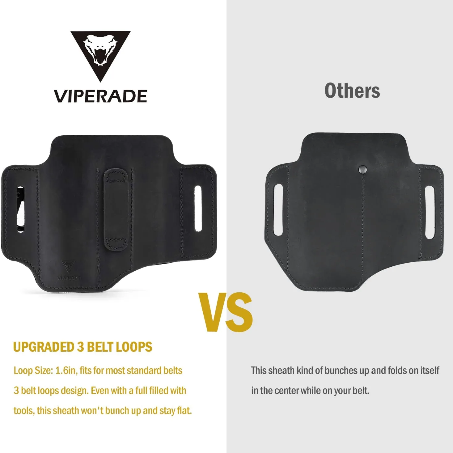 VIPERADE PJ29 EDC Lederscheide, Multitoolscheide/Werkzeuge Holster/Messergürtelscheide/Taschenlampenscheide für Leatherman Multitools/Messerscheide, handgefertigte Organizerscheide
