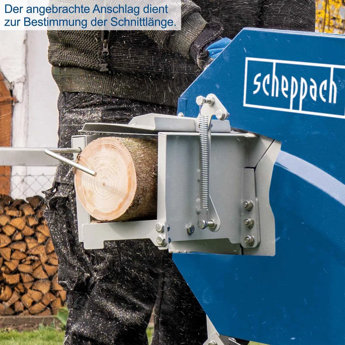 Scheppach Wippkreissäge HS410 Brennholzsäge Wippsäge | 2200W Leistung | 230V Anschluss | ØSägeblatt 405 mm | Holzlänge 300-1000 mm | Schnitt Ø 140 mm | inkl. Anschlag & patentierter Schutzklappe
