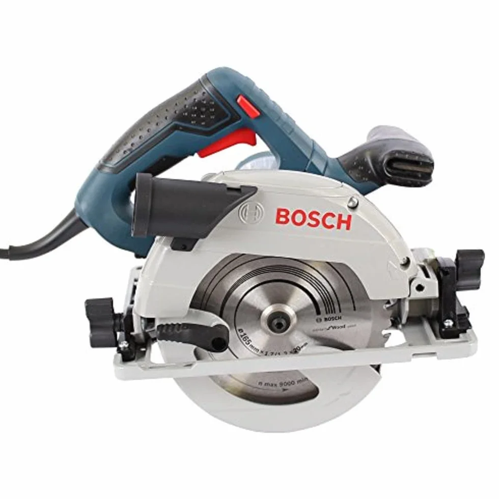 Bosch Professional Kreissäge GKS 55 + GCE (inkl. Innensechskant, 1x Kreissägeblatt, Standard for Wood speed, 165 x 1,7 x 20 mm, 12, Parallelanschlag, Vakuumadapter)